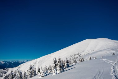 Büyük bir kar yağışı sonrası alaycı alpler. Udine ili, Friuli-Venezia Giulia bölgesi, İtalya