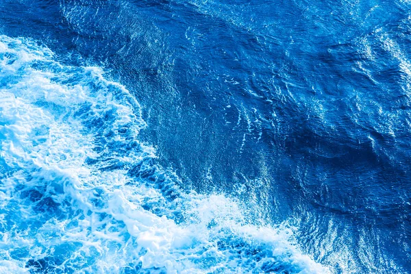 Aerial Ocean Vízkék Felület Hab Hullámok — Stock Fotó