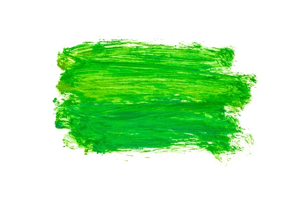 Streszczenie Artystycznego Akrylowego Zielonego Pociągnięcia Pędzla Izolacja Białym Tle — Zdjęcie stockowe
