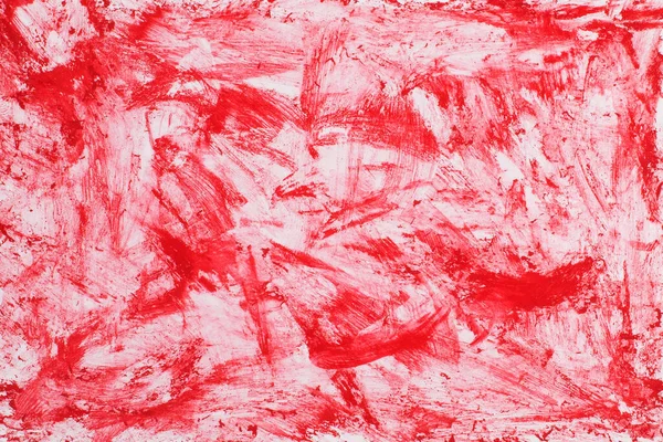 Abstrakcyjne Tło Plamami Czerwonej Farby Pędzla Białym — Zdjęcie stockowe
