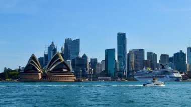 Sydney City, Avustralya - Kasım 2023 Sydney Harbour ve Sydney City Skyline.