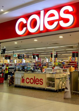 A  Coles supermarket at Winmalee in the Blue Mountains of Australia. March 2024. clipart