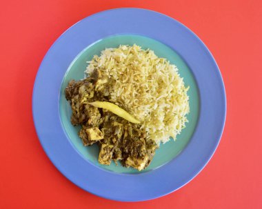 Safran pirinçli Palak Paneer.