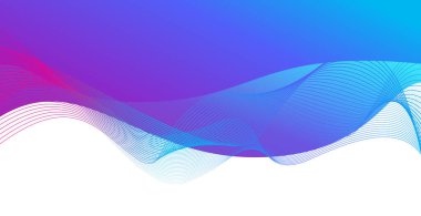 Beyaz boşluklu mavi ve pembe dalgalı arkaplan