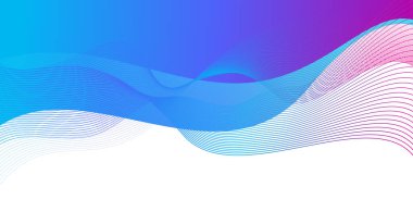 Beyaz boşluklu mavi ve pembe dalgalı arkaplan