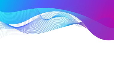 Beyaz boşluklu mavi ve pembe dalgalı arkaplan