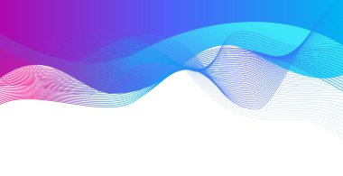 Beyaz boşluklu mavi ve pembe dalgalı arkaplan