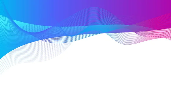 青とピンクの波状の背景と白い空間 — ストックベクタ