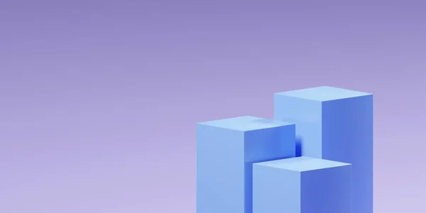 Blaues Podium Auf Violettem Hintergrund Minimalistisches Podium Szenendesign Render — Stockfoto