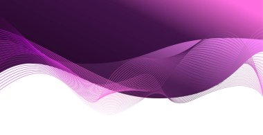 Beyaz uzayı olan zarif, koyu mor dalgalı bir arka plan. Vektör illüstrasyonu E10