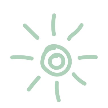 şirin soyut güneş eli pastel renkle çizilmiş. vektör illüstrasyonu