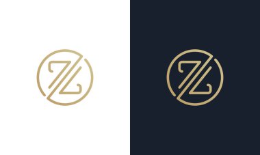 Z ya da ZZ ya da çift Z logosu tasarımı. Basit ve modern logo biçimi