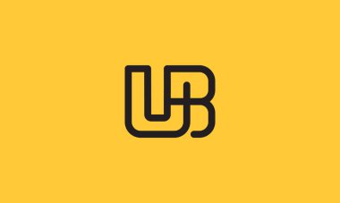 Yaratıcı UB logosu. Harf UB İlk Logo Tasarımı. Temiz ve modern logo tasarımı