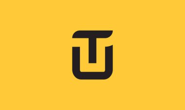 Monogram UT logo tasarımı. UT harfinin baş harfleri. UT logo tasarım şablonu