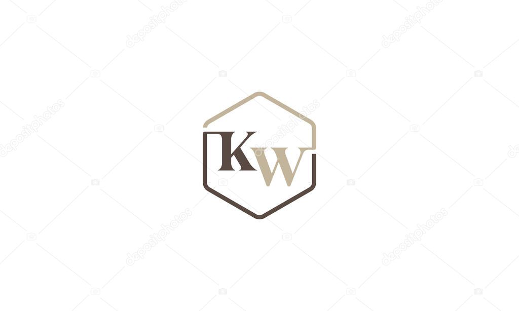 KW logo design. Letter KW initials logo design. vector illustrations