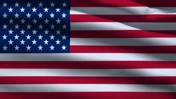 Bandeira Americana Sem Emenda Closeup Acenando Animação Maravilhosa Bandeira Brilhante — Vídeo de Stock