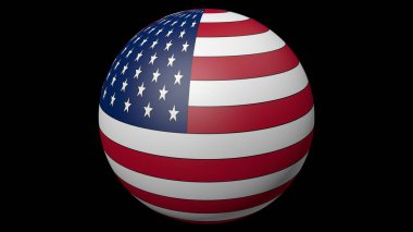 United States of America national colors isolated balloon on black background. Independence day patriotic poster. clipart