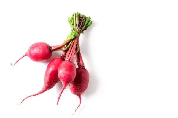 Kırmızı Turp Beyaz Sağlıklı Yiyeceklere Izole Edilmiş Yüksek Kalsiyum Fosfor — Stok fotoğraf
