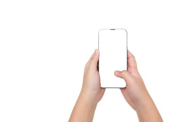 Akıllı telefon modeli ve Infographic Business web sitesi tasarım uygulaması için izole edilmiş saydam ekran
