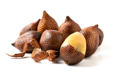 Salak (Salacca zalacca) or Snake fruits isolated on white background clipart