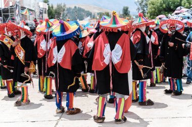 Chupaca. 01 Ocak 2023. Huachac, Chupaca 'daki Auquish partisinden sahneler.