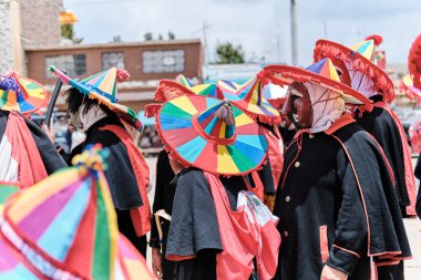 Chupaca. 01 Ocak 2023. Huachac, Chupaca 'daki Auquish partisinden sahneler.