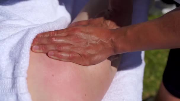 Professional Massage Women Masseur Hands — Stock Video
