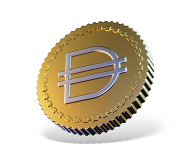 Beyaz arkaplandaki dai simgesi. 3d illüstrasyon 