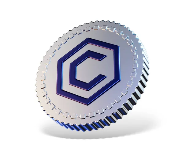 stock image cronos token icon over white background. 3d illustration 