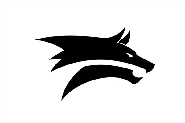 Divoký Vlk Černém — Stockový vektor