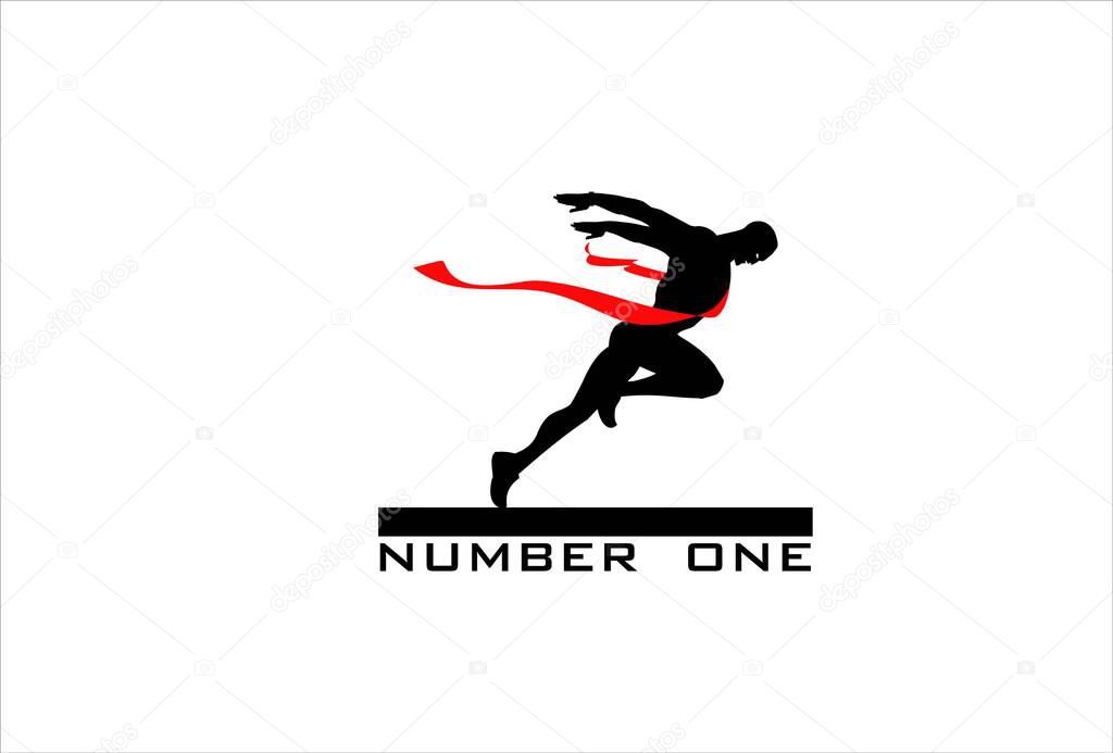 Number one, finish line, winner