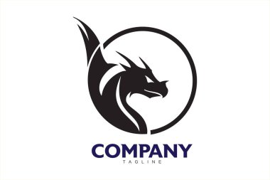 Çemberdeki düzenlenebilir modern ejderha kafası. Tasarım zarif, spor için mükemmel, spor oyunları, akış sporları, rekabetçi sporlar, ligler, turnuvalar, dövüş sporları, vs.. 