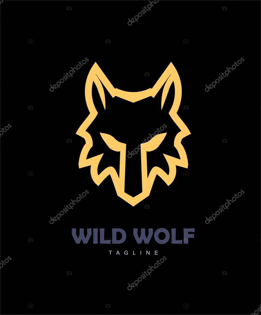 Wolf, Wild wolf. Wild dog. Stylized Canine with the sharp eye, suitable for team mascot, community icon, emblem, product identity, illustration for clothing, etc.
