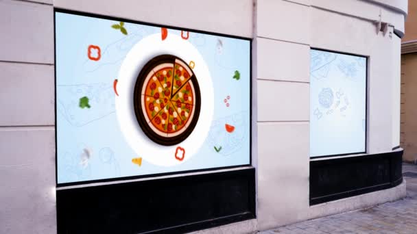 Street Video Presentation Pizzeria Mockup — Stok video