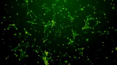 Abstract animation on green background for presentation. Mockup.