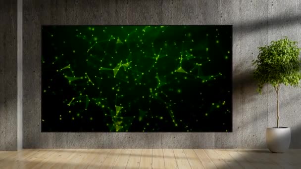 Elegant Studio Room Interior Abstract Green Animation — Stock video