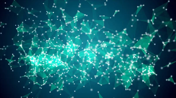 Mavi arkaplandaki pleksus çizgilerinin titreşimli çizimi