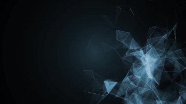 Sunumlar için canlandırılmış pleksus içeren soyut koyu mavi arkaplan