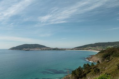 A Coruna 'da Laxe Köyü, panoramik manzara