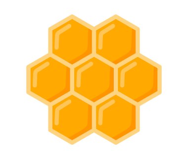 Arı ballı bal peteği. Apiary. Balmumu. Organik Bal Vektörü illüstrasyonu