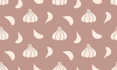 Taze sarımsak ve sarımsaklı karanfilli kusursuz desen. Sebze geçmişi. Sağlıklı vejetaryen yemekleri.