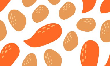 Patates ve tatlı patatesle kusursuz desen. Sebze geçmişi. Sağlıklı vejetaryen yemekleri. El çizimi düz vektör