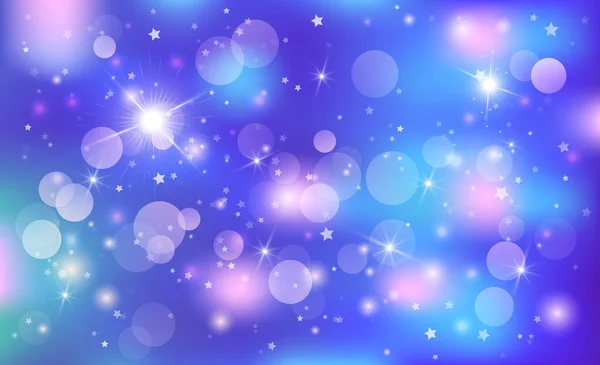 幻想的蓝色背景在闪亮的星星为设计 儿童的病媒说明 — 图库矢量图片