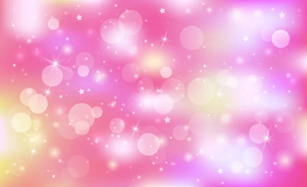Fantasy Pink Background Sparkling Stars Design Vector Illustration Children — Stock Vector