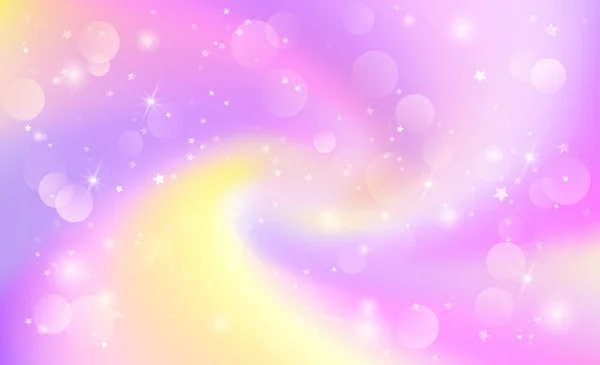 Magic Fantasy Pink Sky Sparkling Stars Vector Illustration — Stock Vector