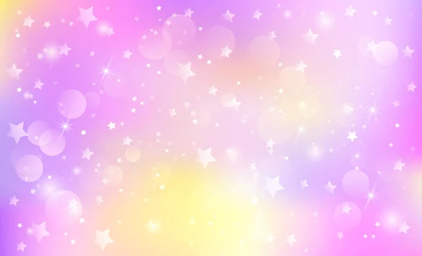 Varázslatos Rózsaszín Kawaii Háttér Csillogó Csillagok Vektorillusztráció — Stock Vector