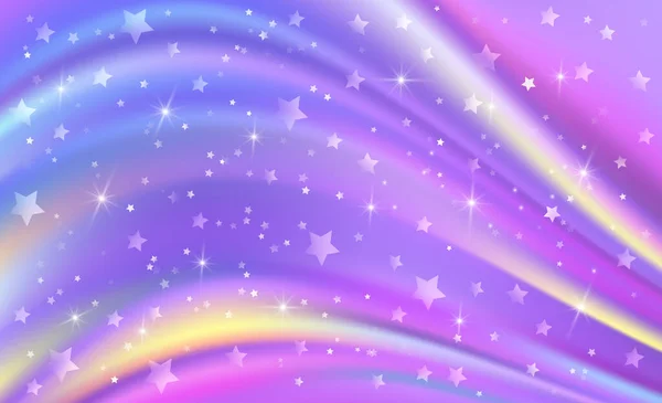幻想紫色彩虹背景的星星为设计 矢量说明 — 图库矢量图片