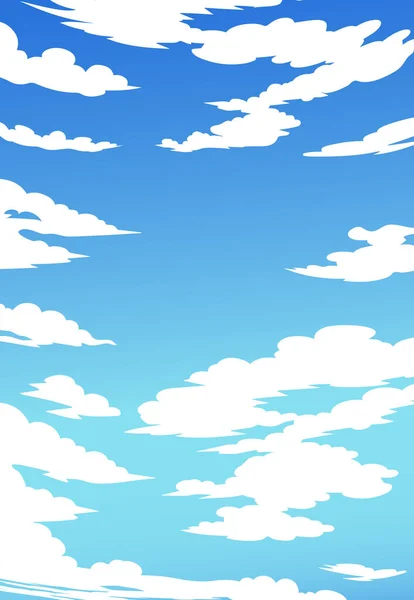 Blauwe Lucht Achtergrond Met Witte Wolken Vectorachtergrond — Stockvector