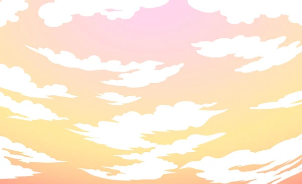Leuchtend Rosa Himmel Hintergrund Mit Wolken Gelb Rosa Gefälle Vektorillustration — Stockvektor