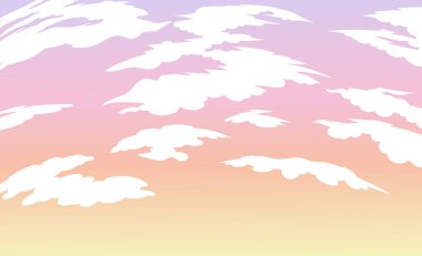 Mavi gökyüzü arka plan bulutlar ile. Vektör çizim.